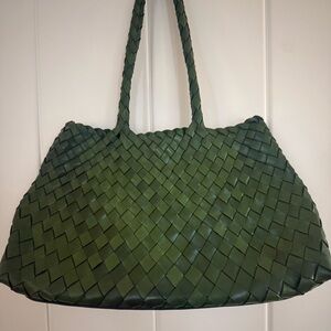 Dragon Diffusion Large Woven Leather Santa Croce Tote Bag